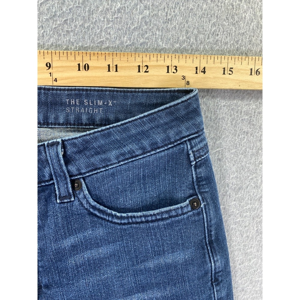 Spanx Jeans Womens 27 The Slim-X Straight Shaping Stretch Medium Wash Zip Fly - Picture 2 of 10